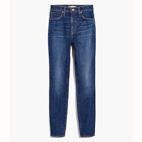 Madewell Denim - MADEWELL Jeans Petite Curvy High-Rise Skinny Jeans in Moreaux Wash